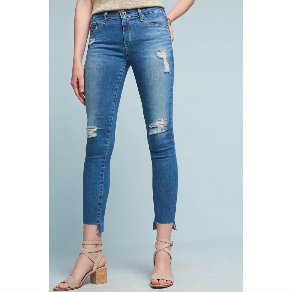 Anthro AG The Middi Mid-Rise Skinny Ankle Jeans